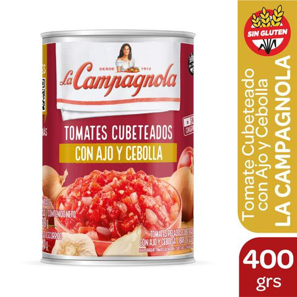 TOMATE CUBETEADO AJO Y CEB LA CAMP 400G
