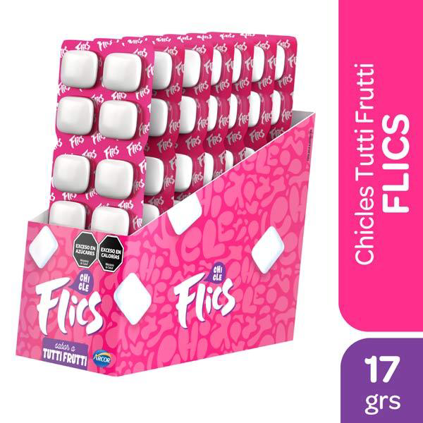 CHICLE FLICS TUTTI FRUTTI 12X17G