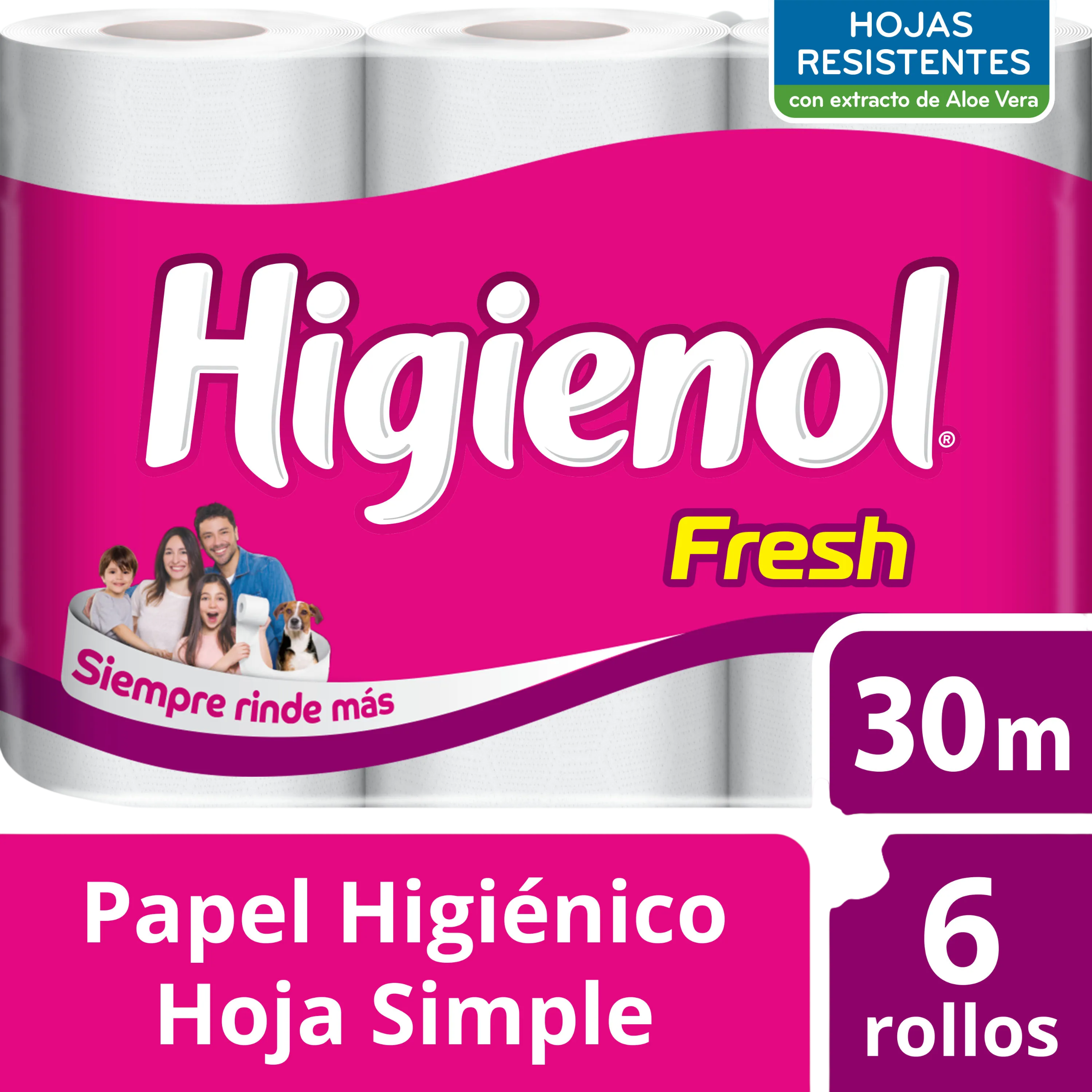 PAPEL HIG HIGIENOL SH FRESH ALOE 6X30MTS
